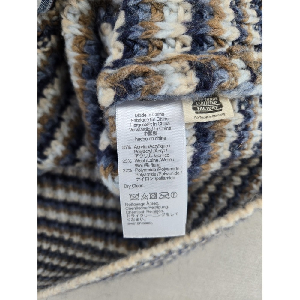 Madewell Women's Waller Crop Cardigan Sweater Striped Heather Cloudburst Large - Picture 8 of 9